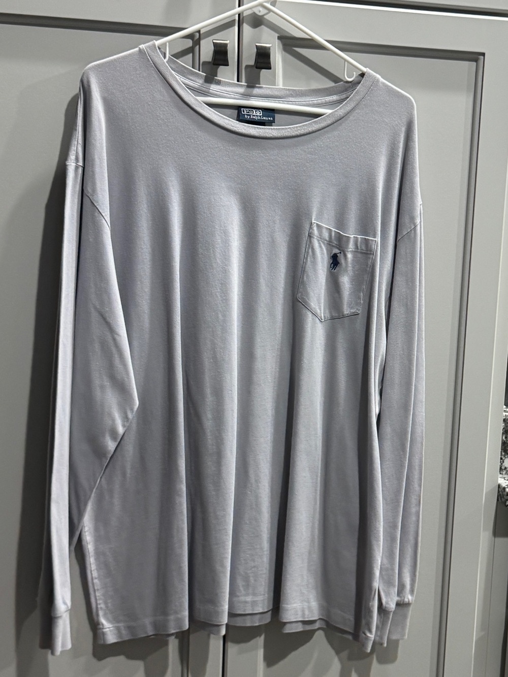 Polo Ralph Lauren Light Gray Long Sleeve Pocket Tee